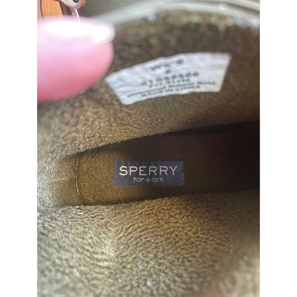 Sperry Top-Sider Saltwater Olive Green Rubber Rain Boots Womens 8 STS99566